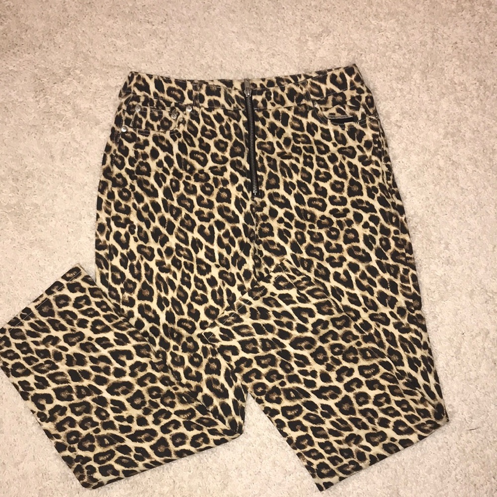 Cheetah print wide leg pants